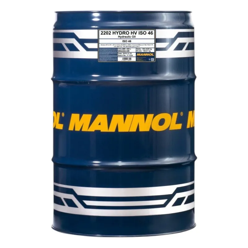 Гидравликалық май 2202 MANNOL HYDRO HV ISO 46 208 л